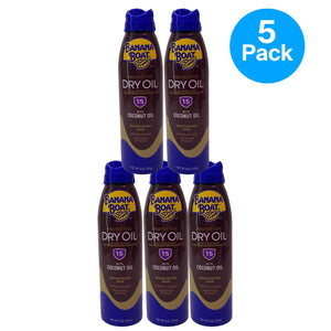 Banana Boat SPF 15 Dry Oil Spray 6 Oz 5 Pack New Exp 08/2027