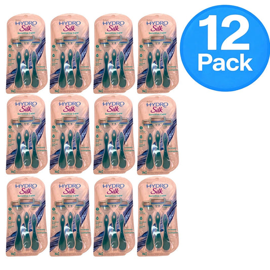 Schick Hydro Silk Sensitive Care Disposable Razors 12-pack with Hydra-Boost serum formula