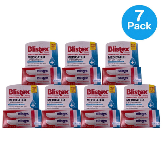 Blistex Medicated Lip Ointment 2 Tube Pack 7 Pack New