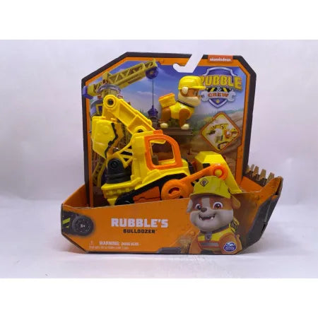 Paw Patrol Rubble & Crew Rubble's yellow bulldozer vehicle toy by Spin Master