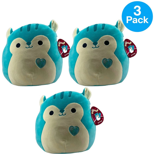 Squishmallows Santiago the Teal Squirrel 8 Inch Plush Toy 3 Pack New