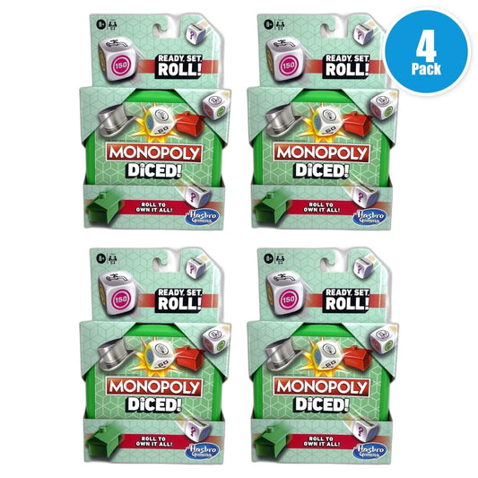 Hasbro Monopoly Diced Game Ready Set Roll Family Game Factory Pack of 4 New