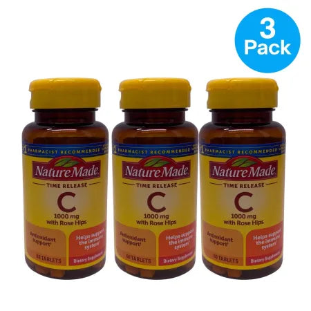 Nature Made Vitamin C 1000mg time release tablets 3 pack box