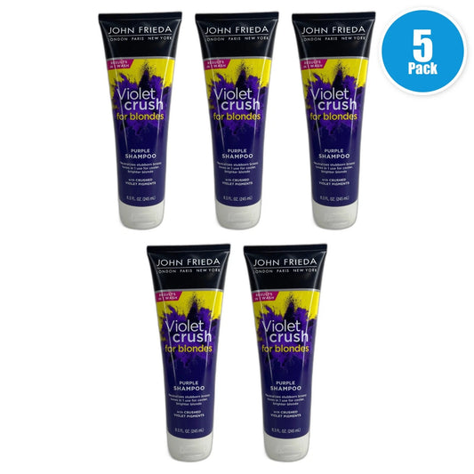 John Frieda Violet Crush Purple Shampoo Conditioner Blonde Hair Pack of 5 New