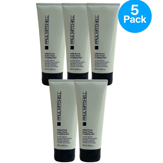 Paul Mitchell Firm Style Super Clean Sculpting Gel Firm Hold 200ml 5 Pack Bundle
