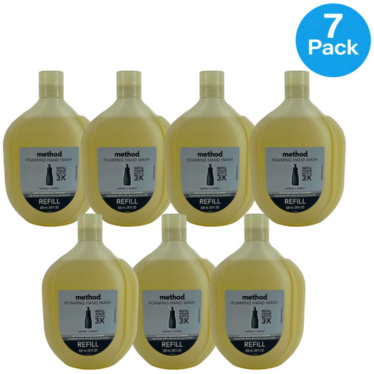 Method Foaming Hand Wash Refill Vetiver Amber 28 oz 7 Pack New