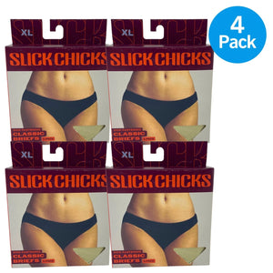 Slick Chicks Side-Fastening Classic Briefs Underwear Black Beige XL 4 Pack New