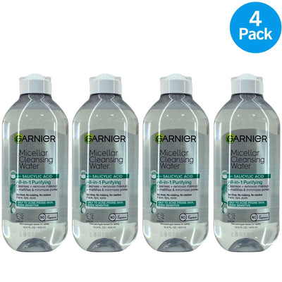 Garnier Micellar Cleansing Water Salicylic Acid 13.5 Oz 4 Pack New