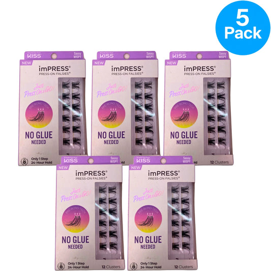 KISS imPRESS Press-On Falsies Sassy Wispy 12 Clusters 5 Pack New