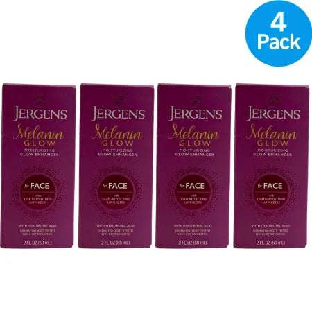 Jergens Melanin Glow Moisturizing Face Glow Enhancer 2 fl oz 4 Pack Bundle product image