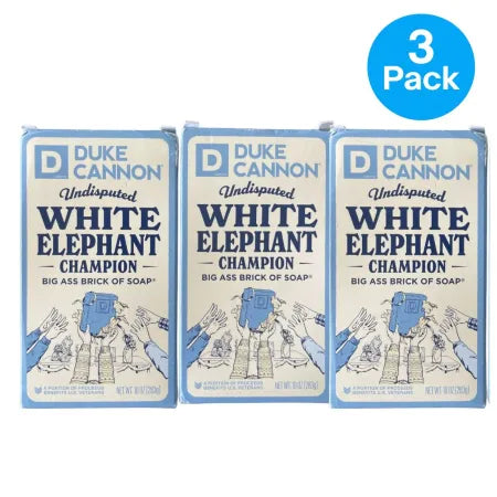 Duke Cannon White Elephant Champion Soap 10 oz 3-Pack - Premium men's bar soap set