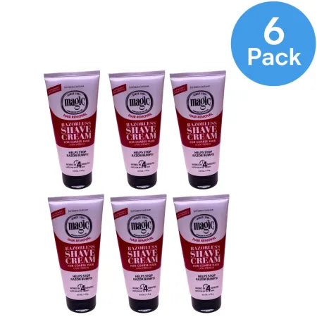SoftSheen-Carson Magic Razorless Shave Cream Extra Strength 6 oz bottles 6-pack display