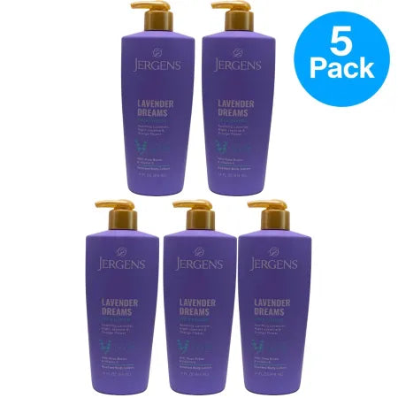 Jergens Lavender Dreams Shea Fusion Lotion 14 oz bottle 5 pack set