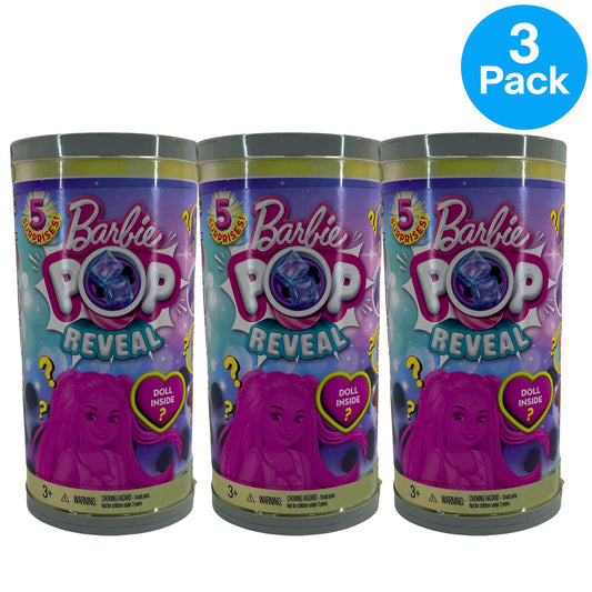 Barbie Pop Reveal Boba Series Scented Small Doll 5 Surprises 3 Pack New