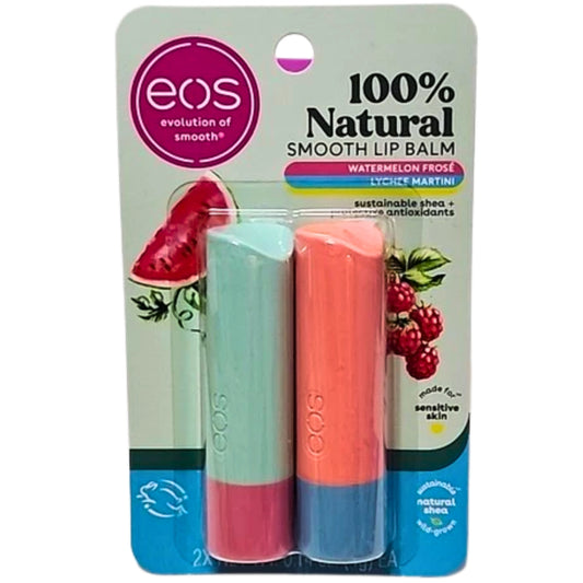 EOS Organic 100% Natural Shea Lip Balm Watermelon Frose Lychee Martini 0.14 oz - 1 Pack