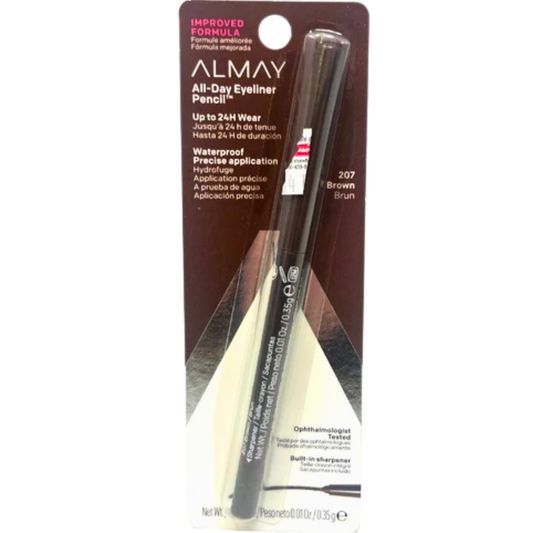 Almay Top Of The Line Eyeliner, Brown #207 With Vitamin E, Sharpener, 0.01 oz - 1 Pack