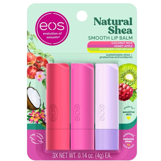 eos Natural Shea Smooth Lip Balm- Honey Apple, Coconut Milk, Raspberry 0.42oz - 1 Pack