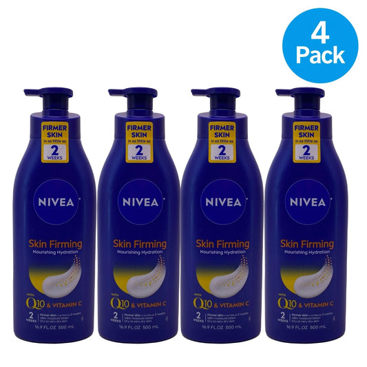 Nivea Skin Firming Lotion Q10 Vitamin C 16.9 fl oz 4 Pack New