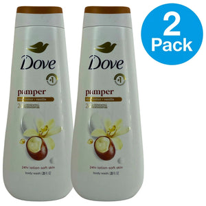 Dove Pamper Shea Butter & Vanilla Body Wash 20 OZ 2 Pack New