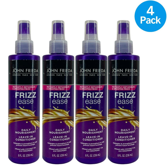 John Frieda Frizz Ease Daily Nourishment Leave-In Conditioner 8 Oz 4 Pack New