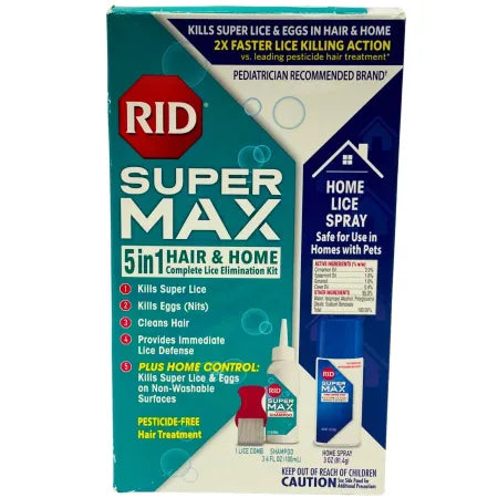 RID Super Max 5-in-1 Hair & Home Complete Lice Elimination Kit – New