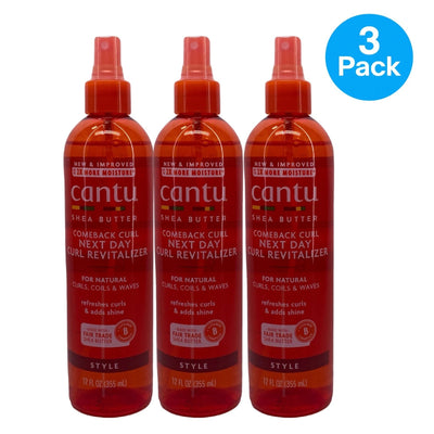 Cantu Shea Butter Comeback Curl Next Day Revitalizer 12 Oz 3 Pack New