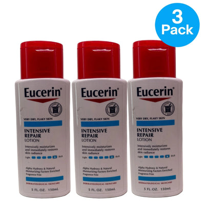Eucerin Intensive Repair Lotion 5 fl oz Fragrance Free 3 Pack New