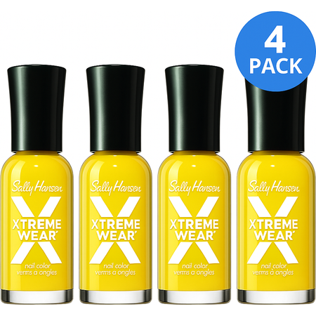Sally Hansen Xtreme Wear Nail Color Yellow 4 Pack set with bright yellow shade bottles