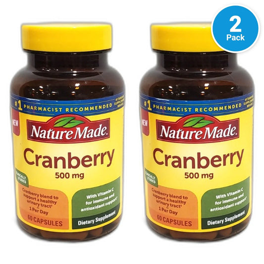 Cranberry Supplement 500mg with Vitamin C Antioxidant Exp 04/27 Pack of 2 New