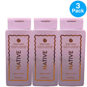 Native Sugar Cookie Body Wash Sulfate Paraben Free 18 fl oz 3 Pack New