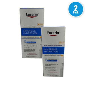 Eucerin Immersive Hydration Protective Daily Lotion Exp 05/27 Pack of 2 New