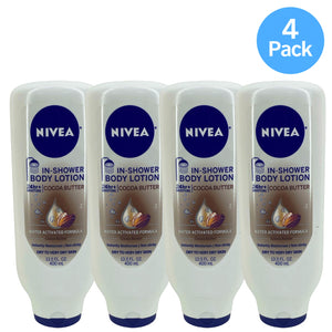 Nivea In-Shower Body Lotion Cocoa Butter 13.5 oz 4 Pack New
