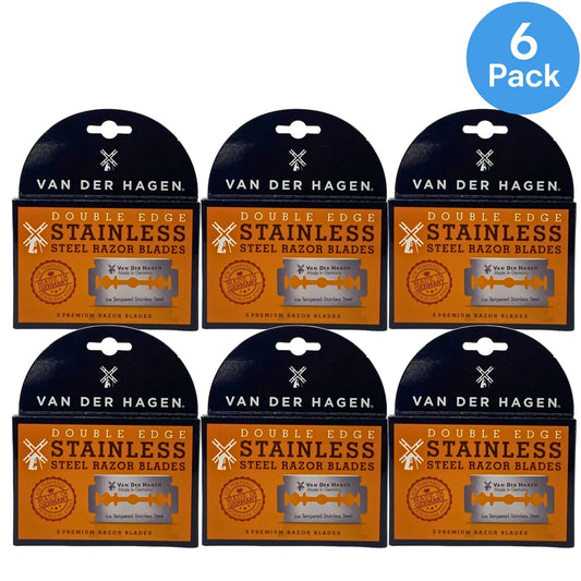 Van Der Hagen German Engineered Double Edge Stainless Steel Razor Blades 5 Count