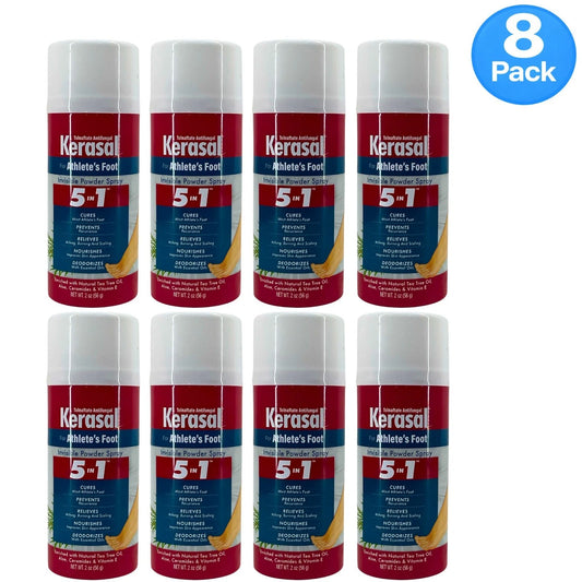 Kerasal Athlete’s Foot Invisible Powder Spray 2 Oz 8 Pack New
