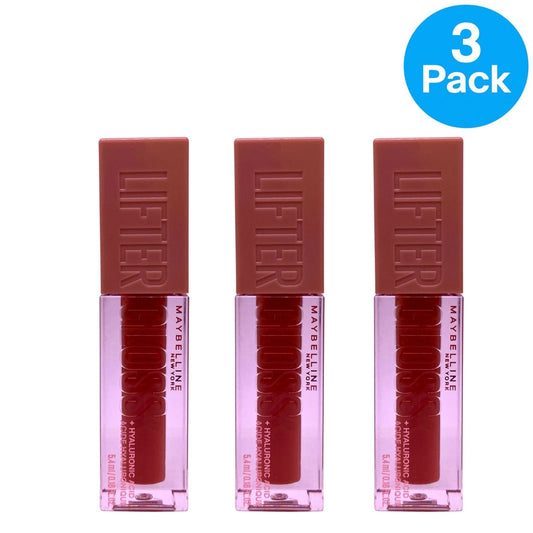 Maybelline Lifter Gloss Hydrating Lip Gloss 007 Amber 0.18 oz 3 Pack New
