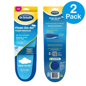 Dr. Scholl’s Float-On-Air Foam Insoles Men 2 Pack All-Day Comfort New