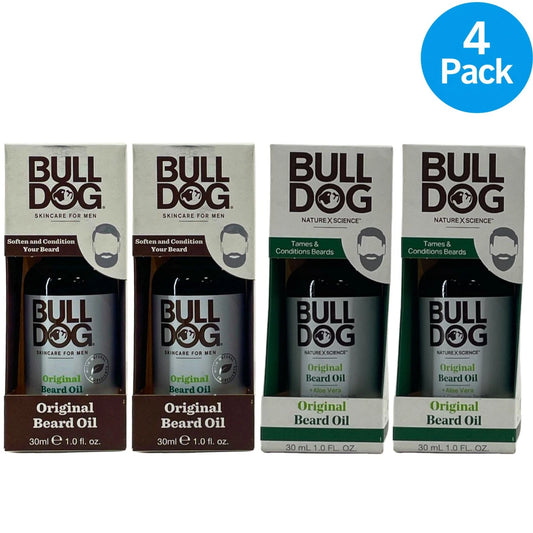Bulldog Skincare For Men Original Beard Oil 30ml 1.0oz 4 Pack New