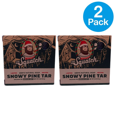 Dr Squatch Snowy Pine Tar Natural Soap 5 OZ 2 Pack New