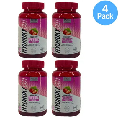 Hydroxycut Weight Loss Gummies for Women Strawberry Flavor 90 Count 4 Pack bottle display