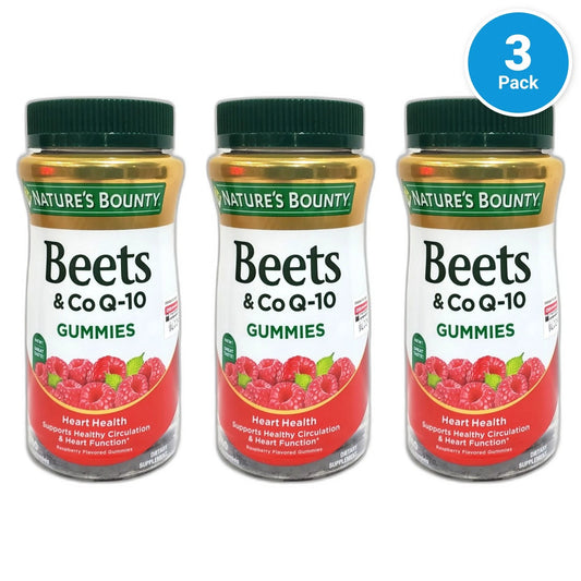 Nature's Bounty Beets CoQ-10 Gummies Heart Health Exp 01/27 Pack of 3 New