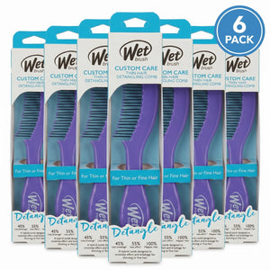Wet Brush purple hybrid detangling comb for thin hair - 6 pack set