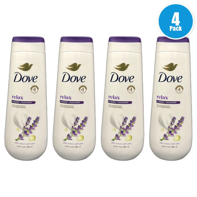 Dove Body Wash Relaxing Lavender Chamomile 20oz Pack of 4 New