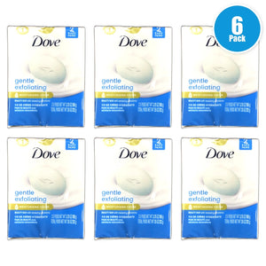 Dove Gentle Exfoliating Bar Soap 3.75oz Pack of 6 New