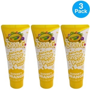 Crayola Spring Bathtub Finger Paint Soap Sunset Orange 3 oz 3 Pack New