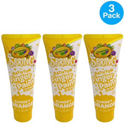 Crayola Spring Bathtub Finger Paint Soap Sunset Orange 3 oz 3 Pack New