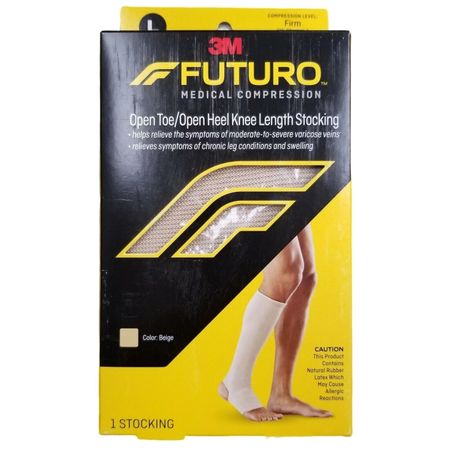 3M Futuro Medical Compression Stocking Open Toe/Heel Beige (1 Pack) New