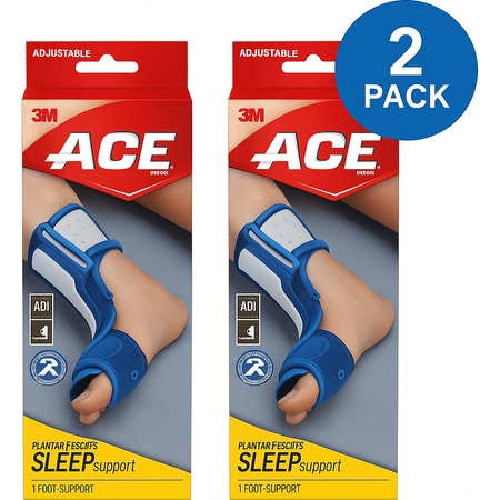 ACE Plantar Fasciitis Sleep Support 1 Foot Brace 2 Pack Adjustable New