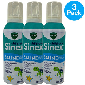 Vicks Children's Sinex Saline Gentle Nasal Mist Drug Free 5.0oz 3 Pack Exp 03/27