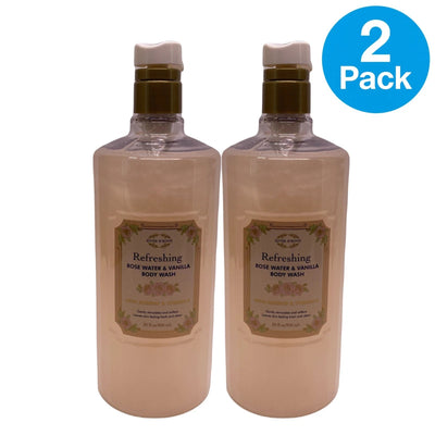 River & Rowe Rose Water & Vanilla Body Wash 32 fl oz 2 Pack New