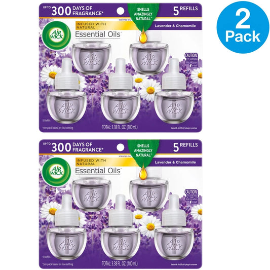 Air Wick Lavender Chamomile Essential Oil Plug In Refills 3.38 oz 2 Pack New